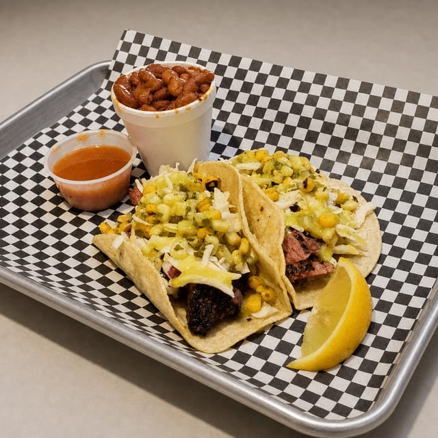 Brisket Taco with Side.