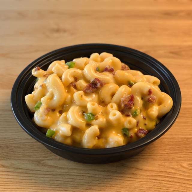 Queso Mac with Bacon And Jalapeno added.